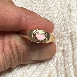 Mini pink heart signet